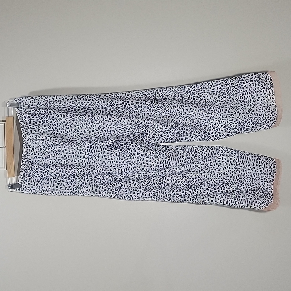 VICTORIA'S SECRET Pajama Bottom Leopard Print Gold Tone Highlights Sz S